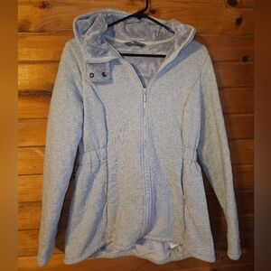 The North Face Gray Cinched Waist Full Zip Hooded Jacket Medium